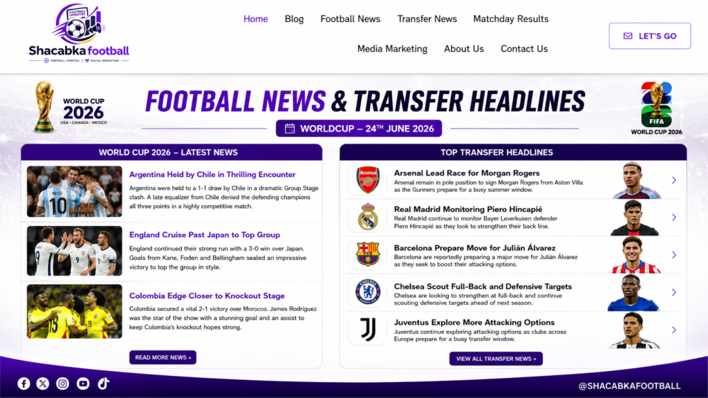 "Football News And Transfer Headlines In WorldCup-24th June 2026"