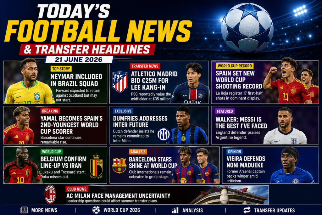 Today's Football News & Transfer Headlines – 21 June 2026