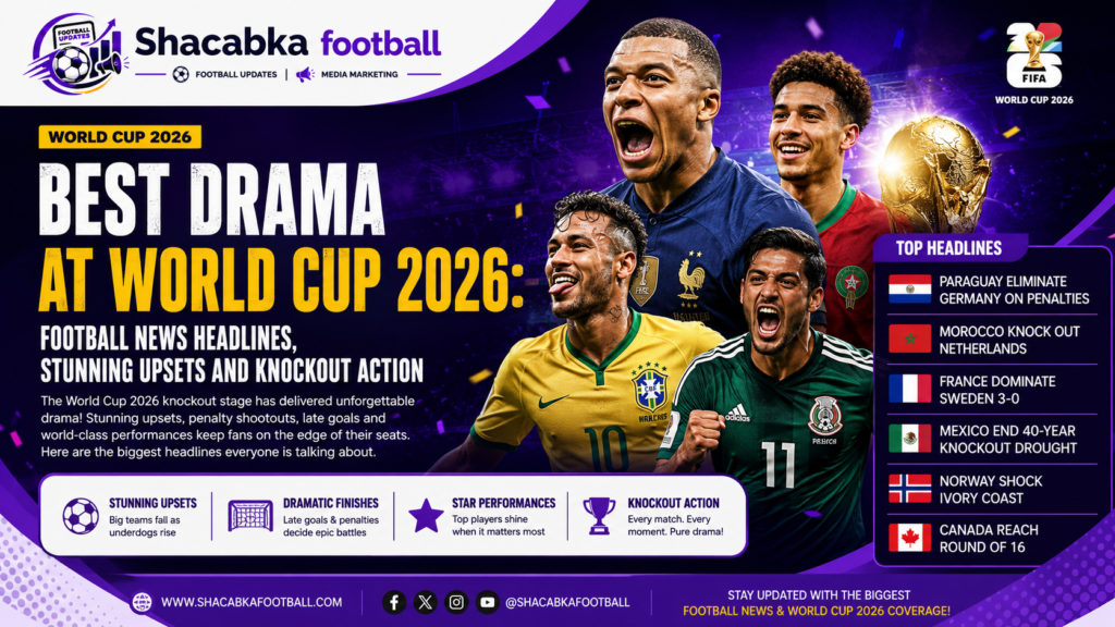 " Best Drama at World Cup 2026: Football News Headlines, Stunning Upsets and Knockout Action"