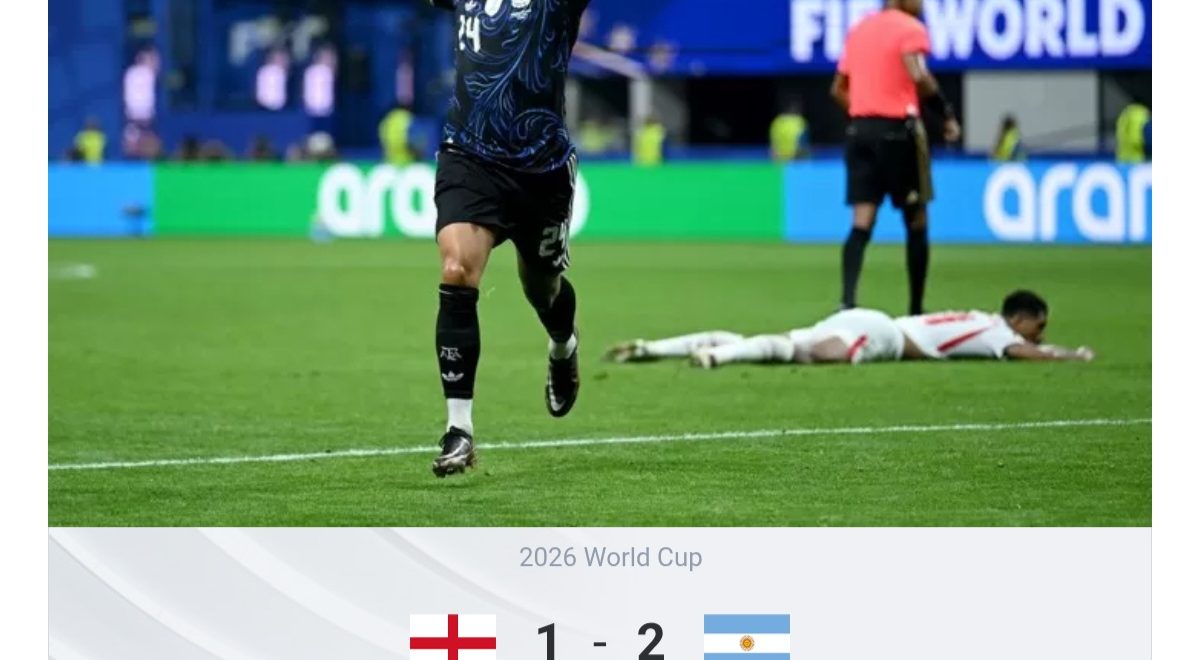 Argentina celebrate a dramatic 2-1 comeback victory over England in the FIFA World Cup 2026 semi-final.