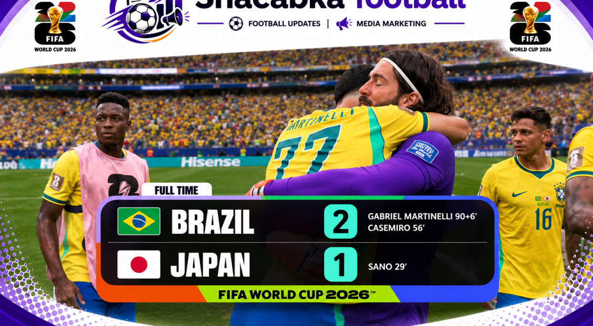 "Brazil beat Japan 2-1 to qualify for the FIFA World Cup 2026 Round of 16"