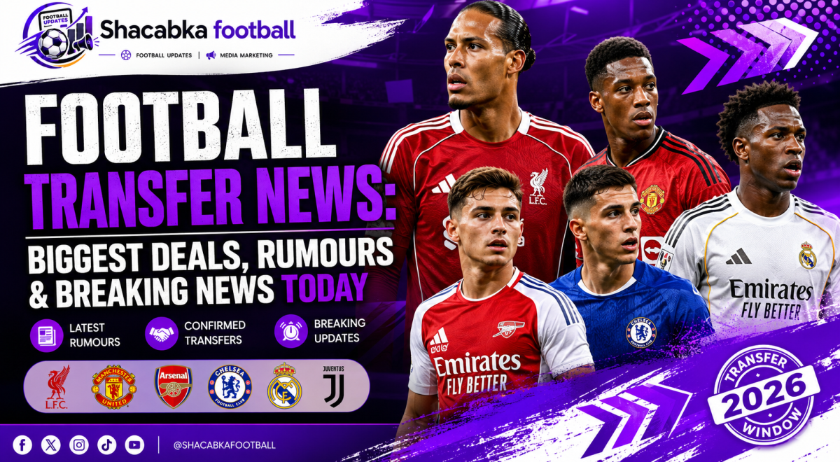 European football transfer news featuring Liverpool, Manchester United, Arsenal, Chelsea, Real Madrid and other top clubs in the latest summer transfer window updates.